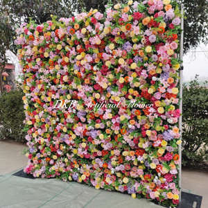 Toile de fond murale en fleurs 5D personnalisée DKB, rouleau de toile de fond murale en fleurs colorées, 8 pieds x 8 pieds pour la décoration de mariage - Product Image 3