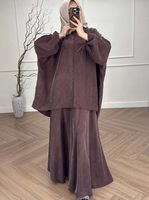 Ensemble Robe Musulmane Femme R-689 : Blouse, Jupe Longue, Style Marocain Dubaï, Tenue Arabe, Abaya Ramadan