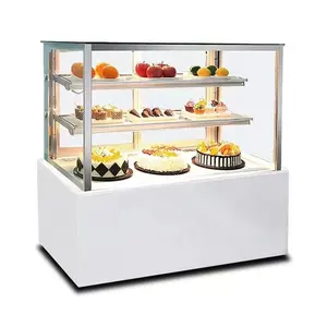 Vetrine del refrigeratore della torta del contatore dell'esposizione del forno di vetro quadrato di lusso di 1.8m (6ft)