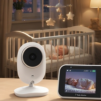 Babyphone avec écran de 2,8 pouces, caméra HD 720P, vision nocturne, détection des pleurs, audio bidirectionnel, batterie de 2600 mAh