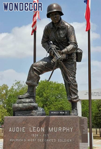 Wondecor Antique Bronze Handmade Kích Thước Cuộc Sống Thường Vụ Soldier Tượng Với Gun - Product Image 5