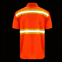 T-shirt d'été respirant à revers réfléchissant en tissu œil-de-perdrix, gilet réfléchissant, polo à manches courtes, uniforme de travail