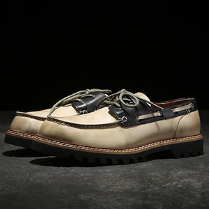 Chaussures bateau classiques intemporelles pour hommes en cuir de vachette pleine fleur, mocassins décontractés durables en cuir véritable de qualité supérieure et confortables - Product Image 3
