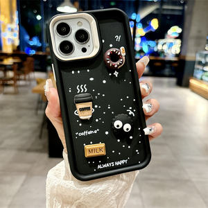 Funda de Silicona 3D con Diseño de Bola de Café para iPhone 13 14 15 16 Pro Max, Estilo Coreano, Divertida y Adorable - Product Image 4
