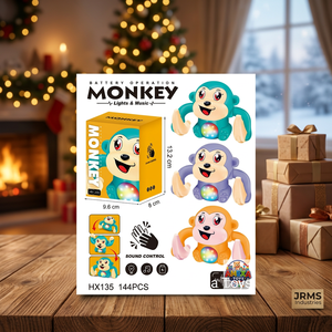 Juguete Interactivo de Mono con Luz y Música, Funciona con Pilas, Baila y Canta, Juguete Educativo para Niños Pequeños - Product Image 1