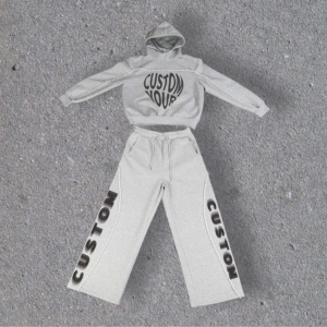 Ensemble survêtement homme personnalisé OEM en coton lourd 2 pièces Pantalons de survêtement et sweats à capuche Ensemble de jogging - Product Image 5