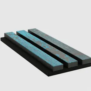 Panneau acoustique en polyester EUDR certifié SlatWall, oxyde bleu <span class=keywords><strong>Akupanel</strong></span>, panneau mural acoustique Acupanel - Product Image 1