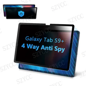 4way Anti-Spy Anti Glare Frame Privacy Scherm Filter Verwijderbare Privacy Screen Protector Voor Samsung Galaxy Tab S9 Plus 12.4 Inch
