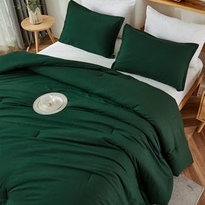 California Vua Emerald màu xanh lá cây sang trọng có thể giặt sợi nhỏ xuống thay thế đầy Polyester đầy <span class=keywords><strong>Comforter</strong></span> đặt cho khách sạn - Product Image 3