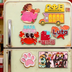 Imanes de nevera metálicos promocionales con logotipo personalizado, recuerdos urbanos, imanes de nevera magnéticos de esmalte suave para decoración del hogar - Product Image 3