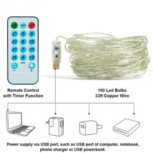 Waterproof Outdoor LED Copper Wire Fairy <strong>Lights</strong> with Music Sync, 33ft 100 LEDs Warm White for Party Wedding Decoration - Product Image 4