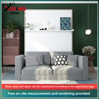 Illusion Murphy Cadre de lit escamotable moderne en acier avec mur Accessoire vertical rabattable Style canapé confortable