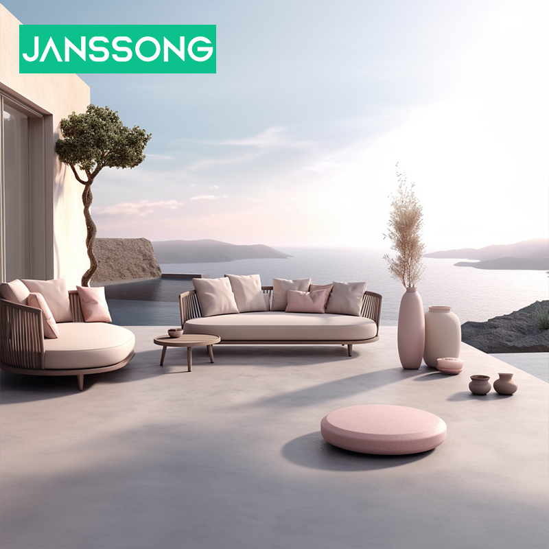 Janssong Patio All-Weather Rope Weaving Indoor Gardening Tools Metal Garden Sets Outdoor Furniture Lounge Garden Sofa Set