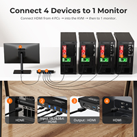 Kit de Conmutador KVM TESmart de 4 Puertos HDMI 4K60Hz con Estación de Acoplamiento USB 3.0 para 4 PC y 1 Monitor para Creadores de Contenido Profesionales