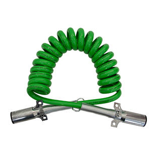 Prise en plastique Câble d'extension ABS à <span class=keywords><strong>7</strong></span> broches Câble spiralé de remorque à <span class=keywords><strong>7</strong></span> noyaux 5x075. Câble de camion vert 1.5mt - Product Image 2