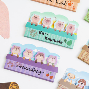 Cute Pet Thumb <b>Sticky</b> <b>Notes</b> Cartoon Ins Aesthetic Self Adhesive Memo Labels For Study Classification Student Reward Use - Product Image 1
