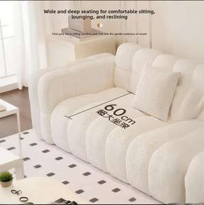 Sofá Seccional Modular Estilo Crema para Espacios Pequeños, Sofá de Tela para <span class=keywords><strong>Dos</strong></span>/Tres <span class=keywords><strong>Personas</strong></span>, Diseño Moderno, Ideal para Apartamentos de Alquiler - Product Image 4