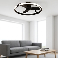 Ventilateur de plafond 3 pièces ABC blanc/noir de 52 pouces avec éclairage LED et télécommande pour salle à manger