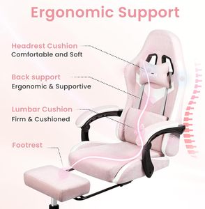 <span class=keywords><strong>Silla</strong></span> <span class=keywords><strong>Gamer</strong></span> Moderna Convertible Estilo Carreras, <span class=keywords><strong>Silla</strong></span> de Tela Reclinable <span class=keywords><strong>para</strong></span> Videojuegos y Trabajo de Oficina <span class=keywords><strong>para</strong></span> Uso en el Hogar - Product Image 5