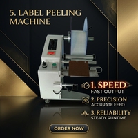 Machine automatique de décollement d'étiquettes, équipement de pelage d'étiquettes à une seule rangée, machine de retrait d'autocollants de codes-barres transparents
