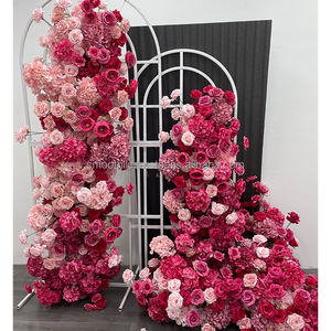 Fleur de soie lisse pour la décoration, chemin de table de mariage, fleur artificielle rose vif et blanche pour la décoration d'événements de mariage - Product Image 2