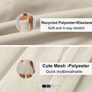 กระโปรงเล่นเทนนิสโยคะวันพีซชุดเล่นกีฬาขนาดพลัสฟิตเนสยิม - Product Image 5