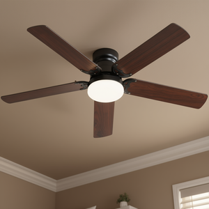 Ventilateur de plafond moderne 42 pouces, 5 pales, lumière LED, télécommande, moteur DC, pales en bois, montage encastré pour chambre à coucher - Product Image 2