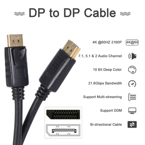 In Stock HDTV PC 4K Audio Video 1.8M <strong>DP</strong> <strong>Cable</strong> 1.2V Display Port <strong>Cable</strong> 4K@60Hz 1080P for Desktop HDTV - Product Image 3