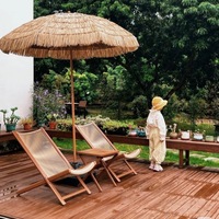 Kursi Santai Lipat Kayu Solid Anyaman Tali Tangan dengan Bantal untuk Balkon Ruang Tamu Relaksasi Dalam Ruangan