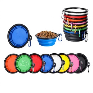 Gamelle pliable haut de gamme pour animaux de compagnie, en silicone élastique avec système de verrouillage rapide, idéale pour la promenade, la boisson et les friandises des chiens et des chats en extérieur. - Product Image 1
