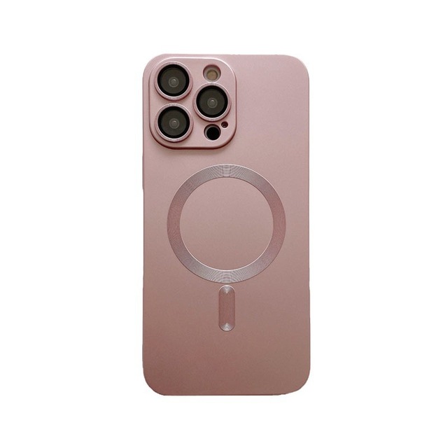 Hot Sale With Hd Lens Film Protective Magnetic Phone Case for Iphone 16 15 14 13 12 11 Pro Max Liquid Metallic Paint Back Cover
