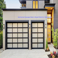 Porte de garage sectionnelle en aluminium et verre Avata GD007, prix usine, ouverture latérale électrique, antivol, support technique en ligne, B2B