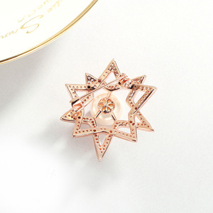 Broche de flor de Plata de Ley 925 para mujer, perlas de agua dulce chapadas en rodio, broches de diamantes de imitación para boda - Product Image 5