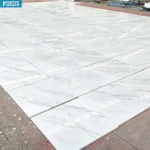 Laje de mármore branco natural grande para banheiro e sala de estar, laje de piso chinesa mais barata em Guangxi