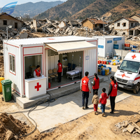 Maison modulaire de secours d'urgence à haute efficacité, dortoir extérieur, structure en acier, bâtiment préfabriqué