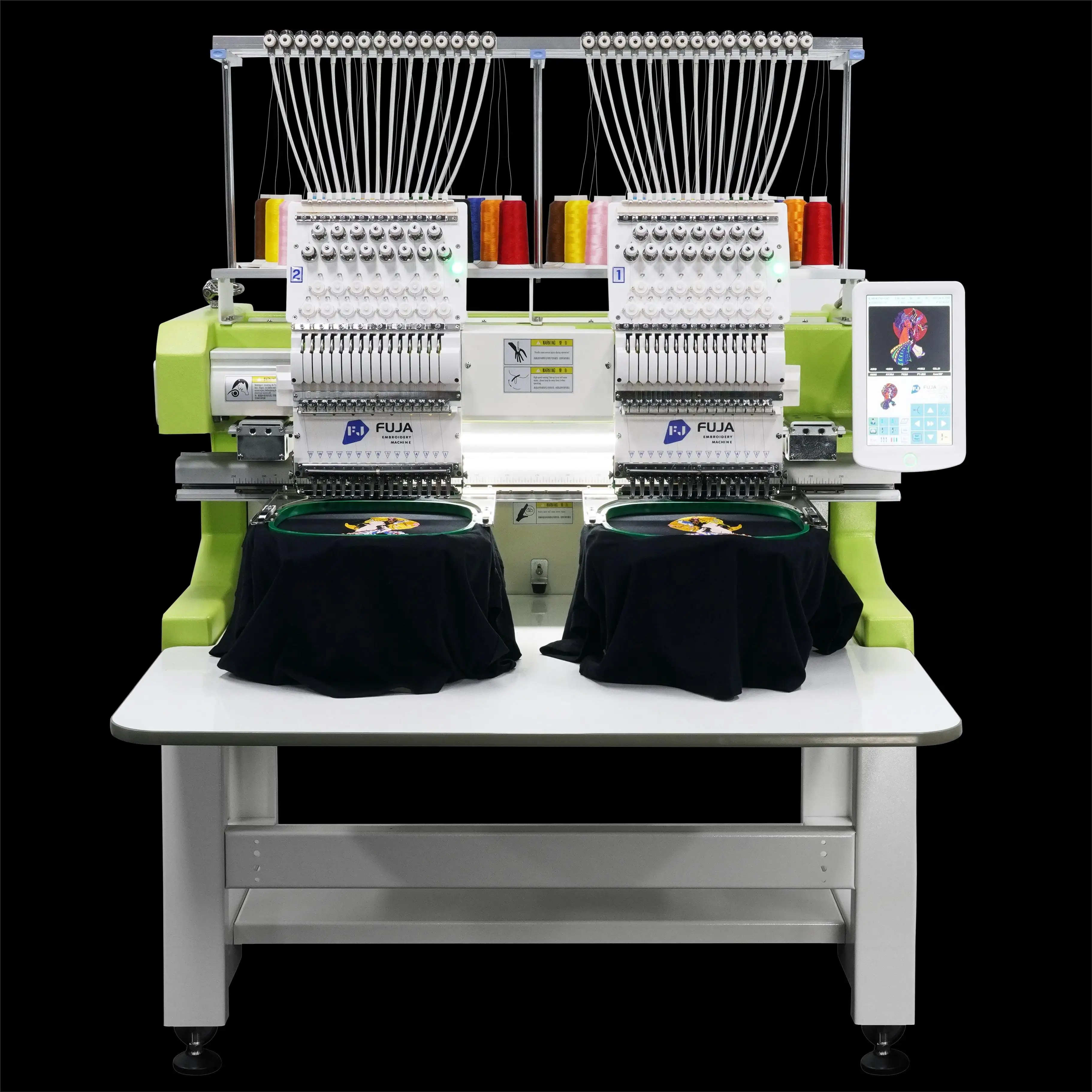 2-Kopf-Computer-Stickmaschine 12 15 Nadeln Hutkappen T-Shirt Zwei 2-Kopf-Stickmaschine Preis