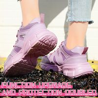 Chaussures de sécurité sportives pour femmes, protection des orteils en acier, anti-écrasement, anti-perforation, anti-pression, respirantes, baskets souples