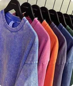 เสื้อยืดผ้าฝ้ายคอตตอนสำหรับชายและหญิงผ้า100% สไตล์วินเทจสำหรับฤดูร้อน2025ใส่ได้ทั้งชายและหญิงผ้าคอตตอนคอกว้างถักแบบโอเวอร์ไซส์ - Product Image 2