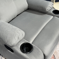 Fauteuil inclinable électrique en velours de luxe avec porte-gobelets, fauteuil inclinable individuel réglable