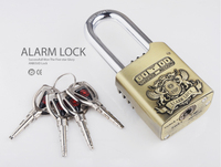 Cadenas antivol Samhoo en alliage cuivre-zinc, anse renforcée, anti-coupure, alarme de sécurité, prix de gros usine