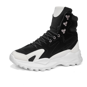 Logo de la marque personnaliser hommes mode baskets décontractées hiver chaud haut en peluche bottes en cuir blanc sport chaussures de marche pour homme - Product Image 2