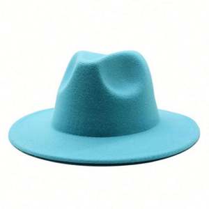 Sombrero Fedora de Ala Ancha Plana, Formal e Informal, para Adultos Unisex, Color Borgoña Sólido, Poliéster/Algodón, para las 4 Estaciones, Venta al Por Mayor - Product Image 4
