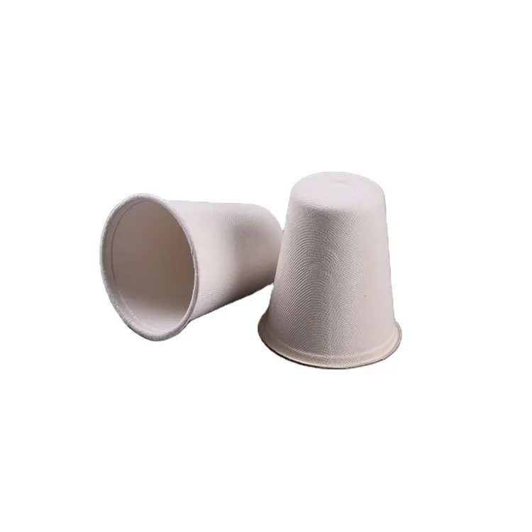 New Bio-degradable Disposable Sugarcane Cup Bagasse Pulp Coffee 6oz 8oz Paper Cup With Lids for Eco Friendly Beverage Packaging