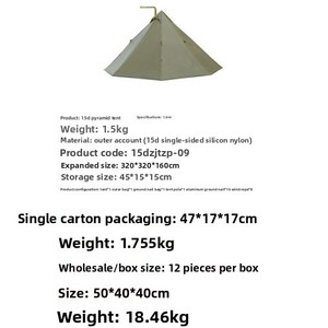 Carpa de Lujo Inflable Tipo Pirámide de Doble Capa, Impermeable para 4 Estaciones, Ultraligera, Cabina de Aire, para Glamping Familiar y <span class=keywords><strong>Camping</strong></span> - Product Image 2