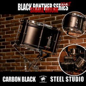 Tambourin Beatello Professional Black Panther Series 13x8 pouces en acier au carbone profond, modèle 1308 avec peaux en PVC |   Studio Live <span class=keywords><strong>Rock</strong></span> - Product Image 5