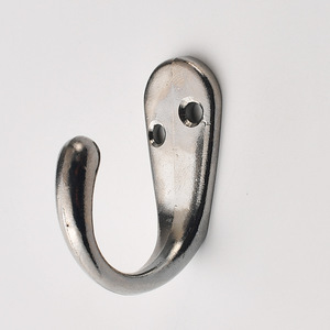Single Metal <b>Wall</b> <b>Hook</b> Silver Rust Resistant Coat <b>Hook</b> For Home Use - Product Image 1