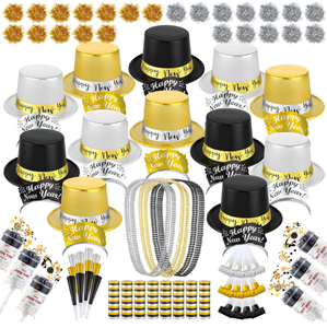 Chapeaux en papier scintillants pour le Nouvel An, diadèmes, collier de perles, bracelet, cornes, bruits de fête, accessoires <span class=keywords><strong>photo</strong></span> pour les jeux du Nouvel An, fournitures de fête - Product Image 1