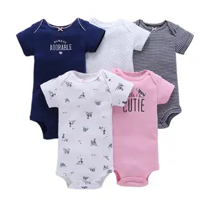 5 Pack Pasgeboren Baby Katoenen Romper Set Kinderkleding Zomer Baby Cool Kleding Schattige Baby Pak Peuter Kleding