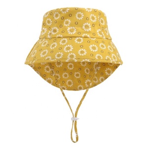 Yaz bebek bebek çocuk erkek kız çiçekler Dino Flamingo baskılı rüzgar geçirmez boyun koruma açık hava şapkası - Product Image 4