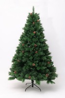 Matériel vierge ignifuge vente chaude artificielle PVC pin aiguille arbre de Noël Décorations de Noël
